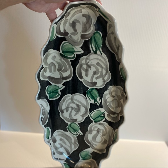 Vintage Fioriware Scalloped Edge Oval Tray Dish Hand Painted 17x8.5 - Picture 2 of 10